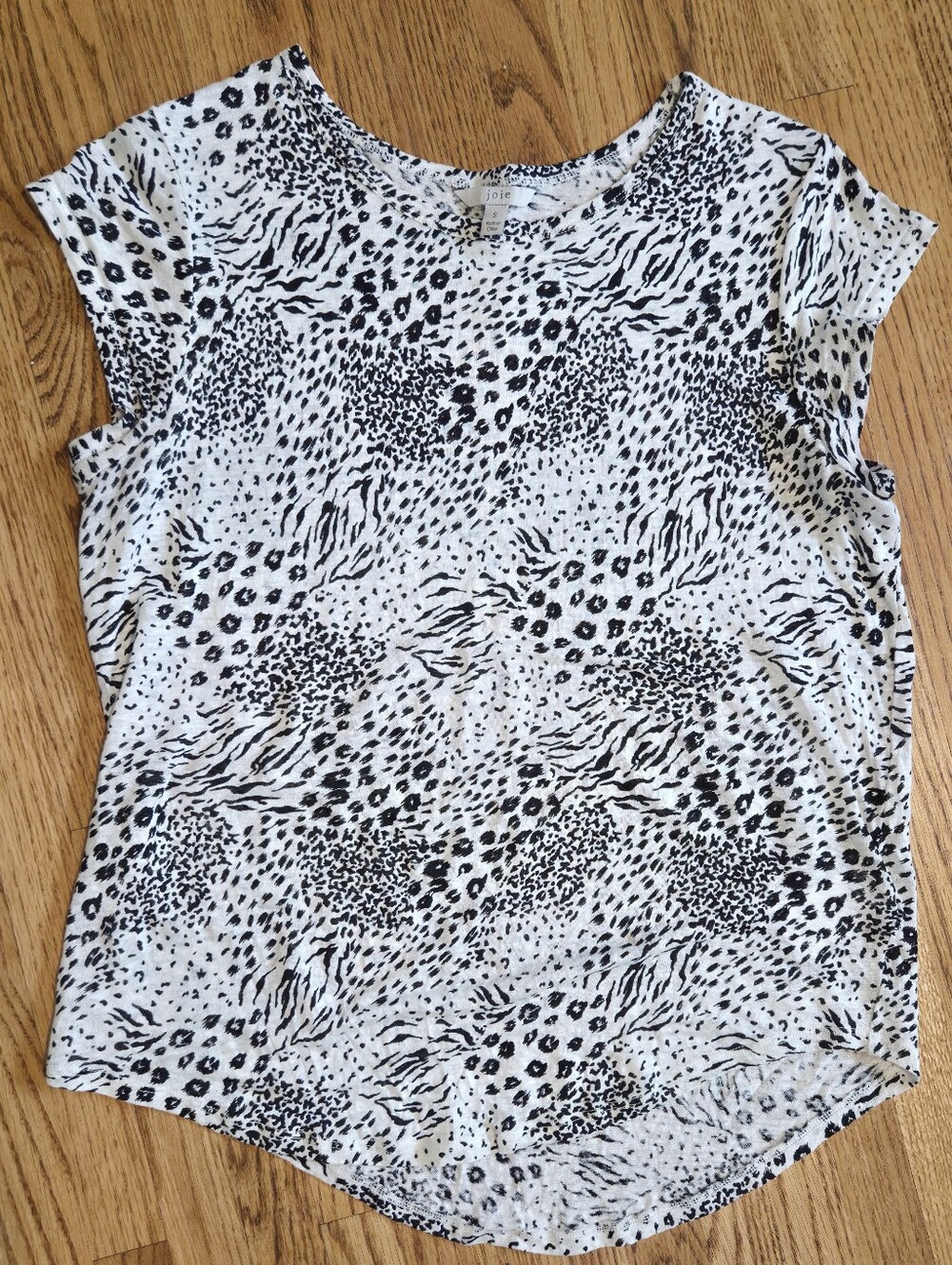 S Linen Animal Print Top